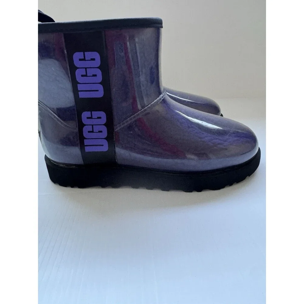 UGG Classic Clear Mini Purple Waterproof Boots Women US 6 EU 37 Shearling